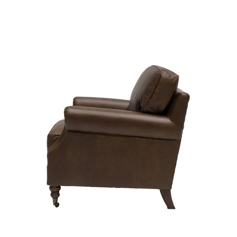 Brunswick Nutmeg Edwardian Leather Armchair / Occasional Chair