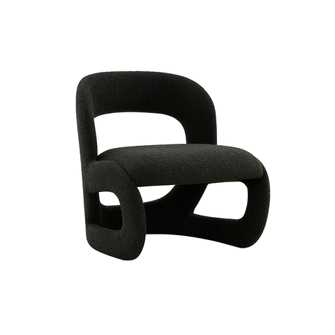Black Boucle Austin Modern Lounge Chair
