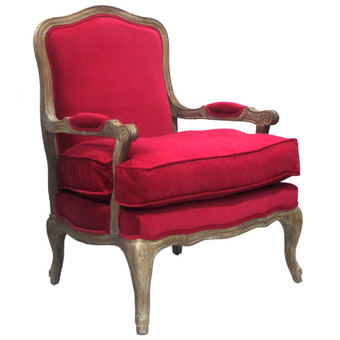 Carla French Country Country Chic Oak & Pink Armchair / Occasional Chair