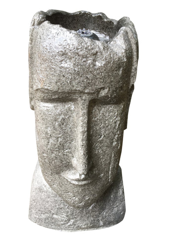 Easter Island Head Water Fountain With LED Light