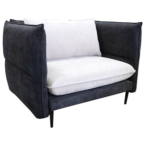 Boss Washed Black & Taupe Lounge Chair Armchair