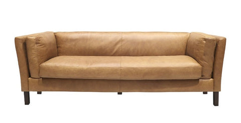 Camel Coloured Three Seater Modena Leather Sofa / Lounge