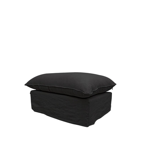 Lotus Luxurious Modern Slipcover Sofa / Lounge Ottoman Black Colour