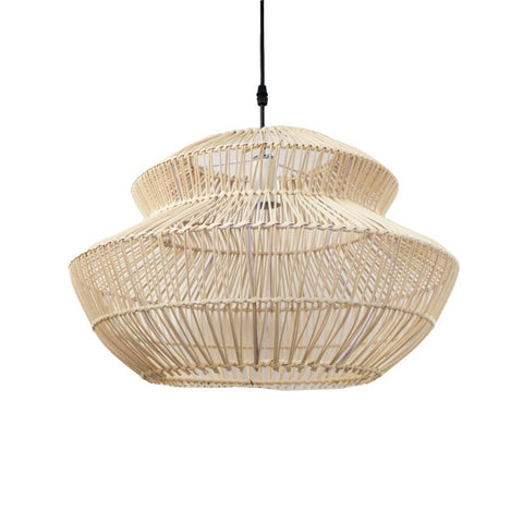 Stepped Rattan Pendant Light