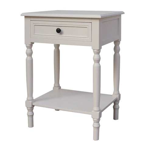 Cyrus Accent Bedside Table / Side Table - French Country Chic in Pearl White