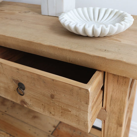 Two Drawer Parq Reclaimed Elm Console Table  / Hall Table - Handcrafted Farmhouse Chic