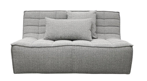 Soho Two Seater Modular Contemporary Sofa - Silver Grey