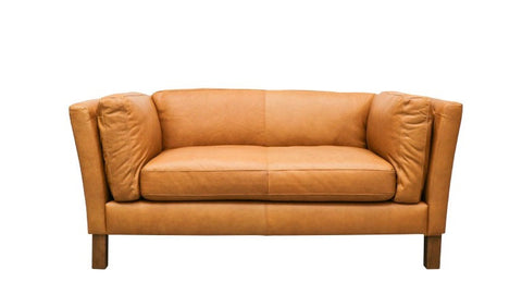 Modena Chestnut Leather Sofa / Lounge Two Seater