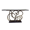 Antique Brass & Black Granite Snake Console Table