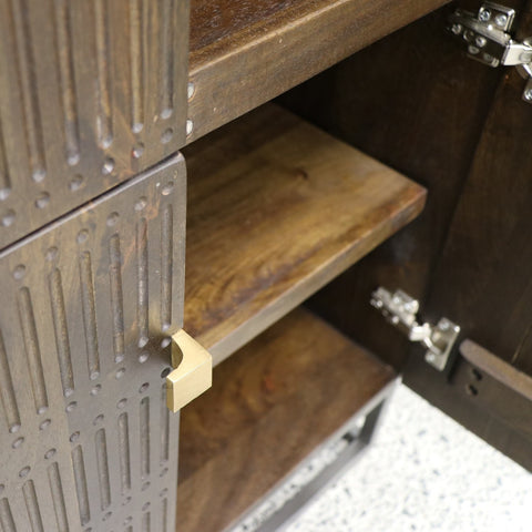Felix Carved 4 Door Sideboard Cabinet / Cupboard Modern Chic (Smaller)