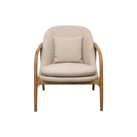 Sedona Natural Linen & Oak Frame Modern Occasional Chair / Lounge Armchair