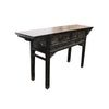 Antique Style Black Canton Console Table Cypress Wood