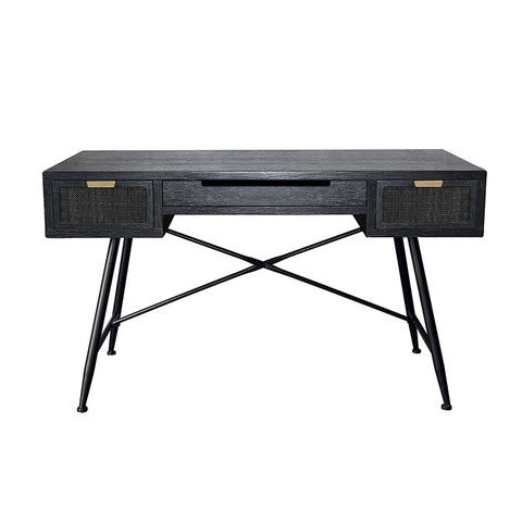 Berlin Desk / Console Table With Rattan Drawers - Couture