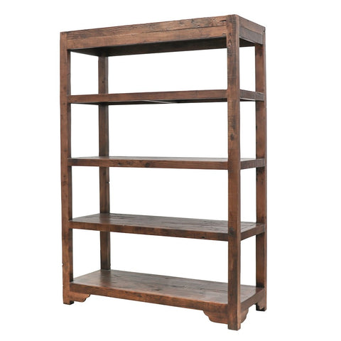 2m Tall Wooden Bakers Rack Rustic Characterful Six Tier Library Bookshelf Bookcase / Entertainment Unit French Country Industrial Chic