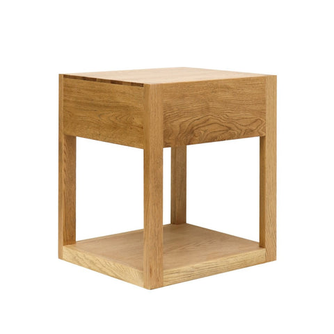 Aspen American Ash Wood Modern Geometric Bedside Table