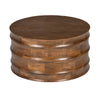 Walnut Wooden Drum Coffee Table - Artistic Modern Geometric