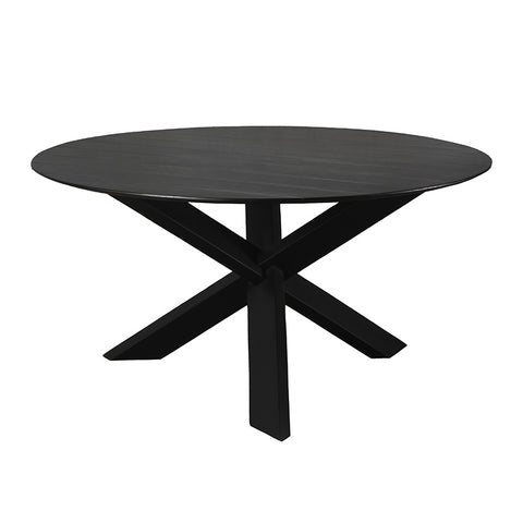 Bondi Black Mango Wood Round Dining Table - Modern Chic