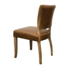 Oak & Brown Leather Modern Vintage Stud Detail Dining Chair