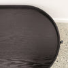 Oval Haywood Leather Buckle Detail Black Coffee Table