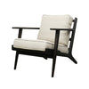 Juno Fabric Armchair Luxury Black Oak & Natural Linen