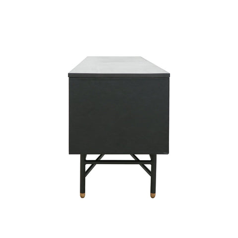 Haywood Black American Ash Wood & Brass Entertainment Unit