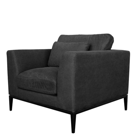 Tyson Comfortably Luxurious Modern Armchair Relaxed Black Colour