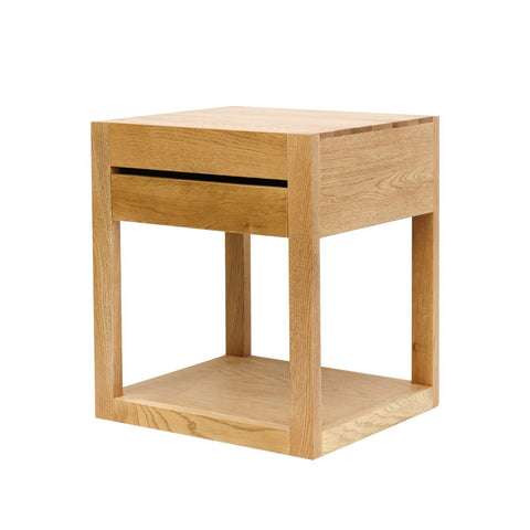 Aspen American Ash Wood Modern Geometric Bedside Table