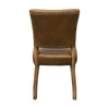 Oak & Brown Leather Modern Vintage Stud Detail Dining Chair