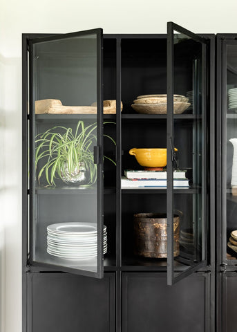 Carson Industrial Chic Metal & Glass Display Cabinet Sideboard Shelving Storage Unit