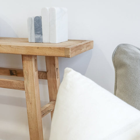 Shorter Natural No Drawer Parq Reclaimed Elm Console Table  / Hall Table - Handcrafted Farmhouse Chic