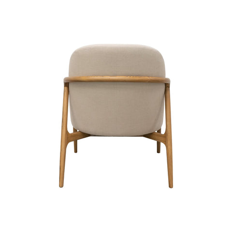 Sedona Natural Linen & Oak Frame Modern Occasional Chair / Lounge Armchair