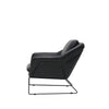 Italian Leather Modern Workshop Chic Lounge Chair Armchair - Aged Black