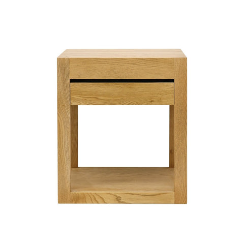 Aspen American Ash Wood Modern Geometric Bedside Table