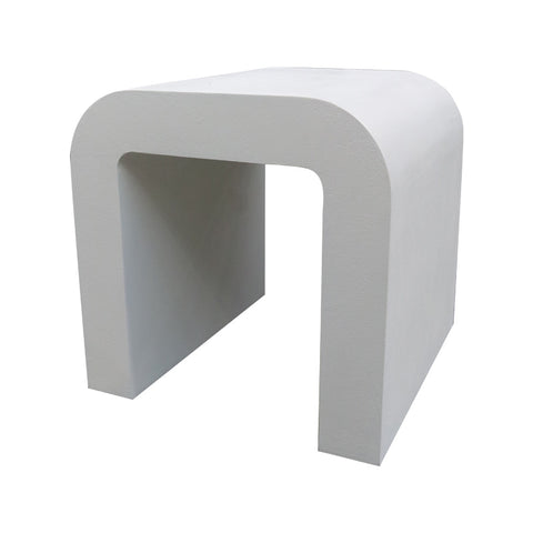 White ‘Concrete Look’ Asahi Side Table / Bedside Table