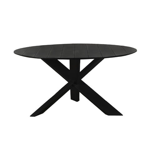 Bondi Black Mango Wood Round Dining Table - Modern Chic