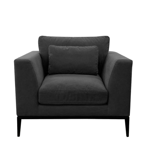 Tyson Comfortably Luxurious Modern Armchair Relaxed Black Colour