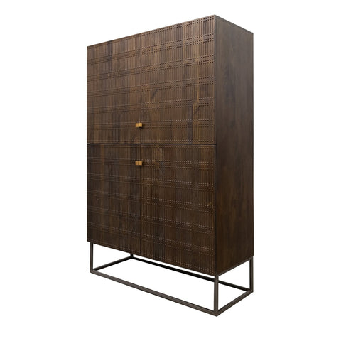 Felix Carved 4 Door Sideboard Cabinet / Cupboard Modern Chic