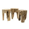 Rustic Reclaimed Teak Tooth Wood Side Table / Stool - Natural & Modern