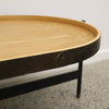 Oval Haywood Leather Buckle Detail Light Ash Coffee Table