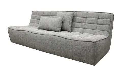 Soho Three Seater Modular Contemporary Sofa - Silver Grey