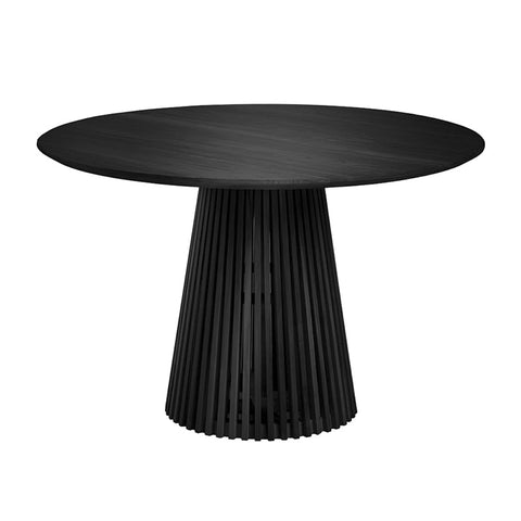 Brie Black Oak Round Dining Table - Modern Chic
