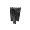 Rustic Reclaimed Black Teak Tooth Wood Side Table / Stool - Natural & Modern