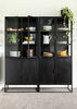 Carson Industrial Chic Metal & Glass Display Cabinet Sideboard Shelving Storage Unit