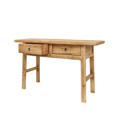 Two Drawer Parq Reclaimed Elm Console Table  / Hall Table - Handcrafted Farmhouse Chic