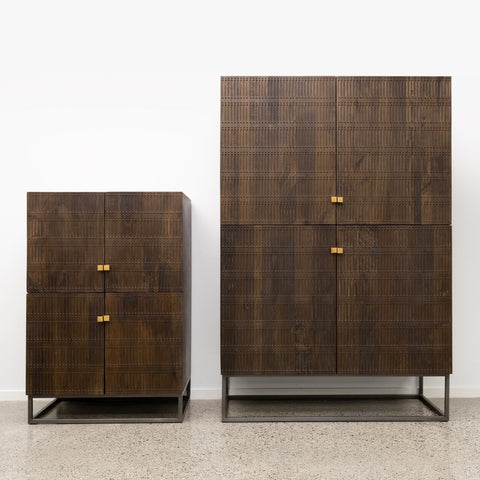 Felix Carved 4 Door Sideboard Cabinet / Cupboard Modern Chic