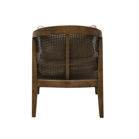 Newport Modern Fabric & Rattan Armchair / Occasional Chair - Natural