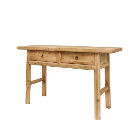 Two Drawer Parq Reclaimed Elm Console Table  / Hall Table - Handcrafted Farmhouse Chic