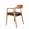 Ealing Dining Chair Natural Ash Wood & Black Leather - Haute Couture