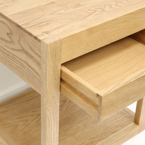 Aspen American Ash Wood Modern Geometric Bedside Table