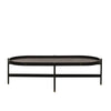 Oval Haywood Leather Buckle Detail Black Coffee Table